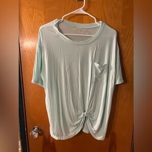 Zella Light Green Knot Front Tee